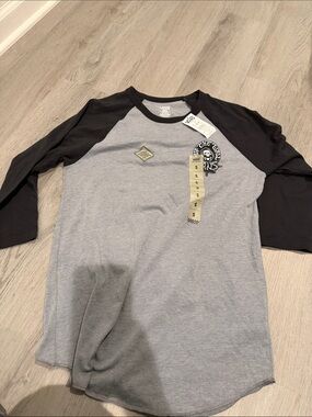 Vans Black & Gray Raglan Baseball Shirt